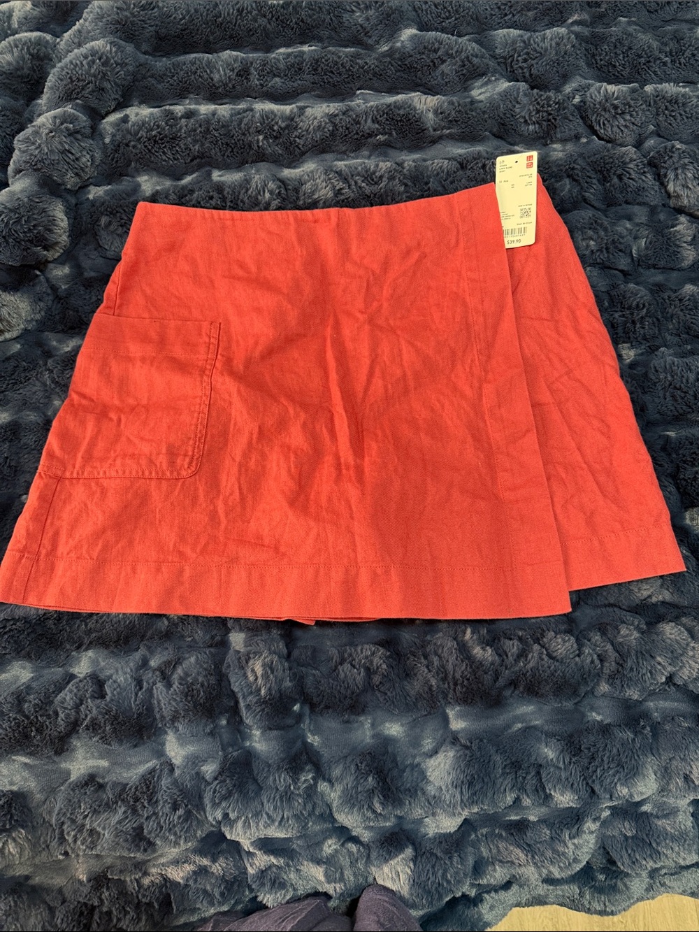 Uniqlo Coral-Red Mini Skort with Patch Pocket - Women